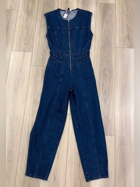 Universal Thread Dark Blue Denim Zip Romper